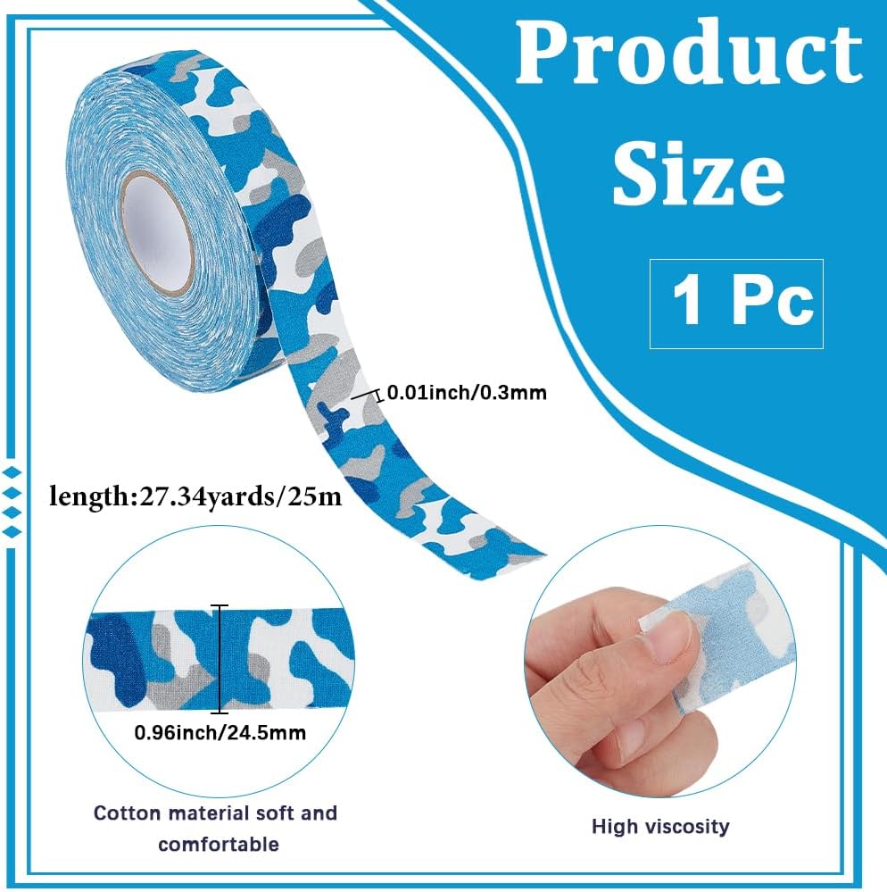 27.43 Yards Blue Camo Tape Cool Camouflage Pattern Athletic Sport Muscles Protective Non Slip Ice Hockey Pucks Skiing