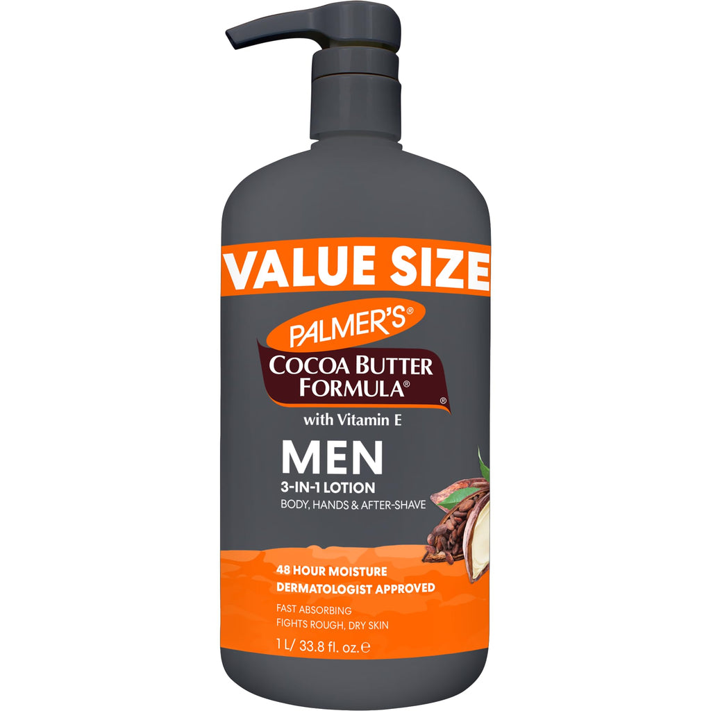 Men's Face & Body Moisturizer, Cocoa Butter Formula (33.8 Oz)