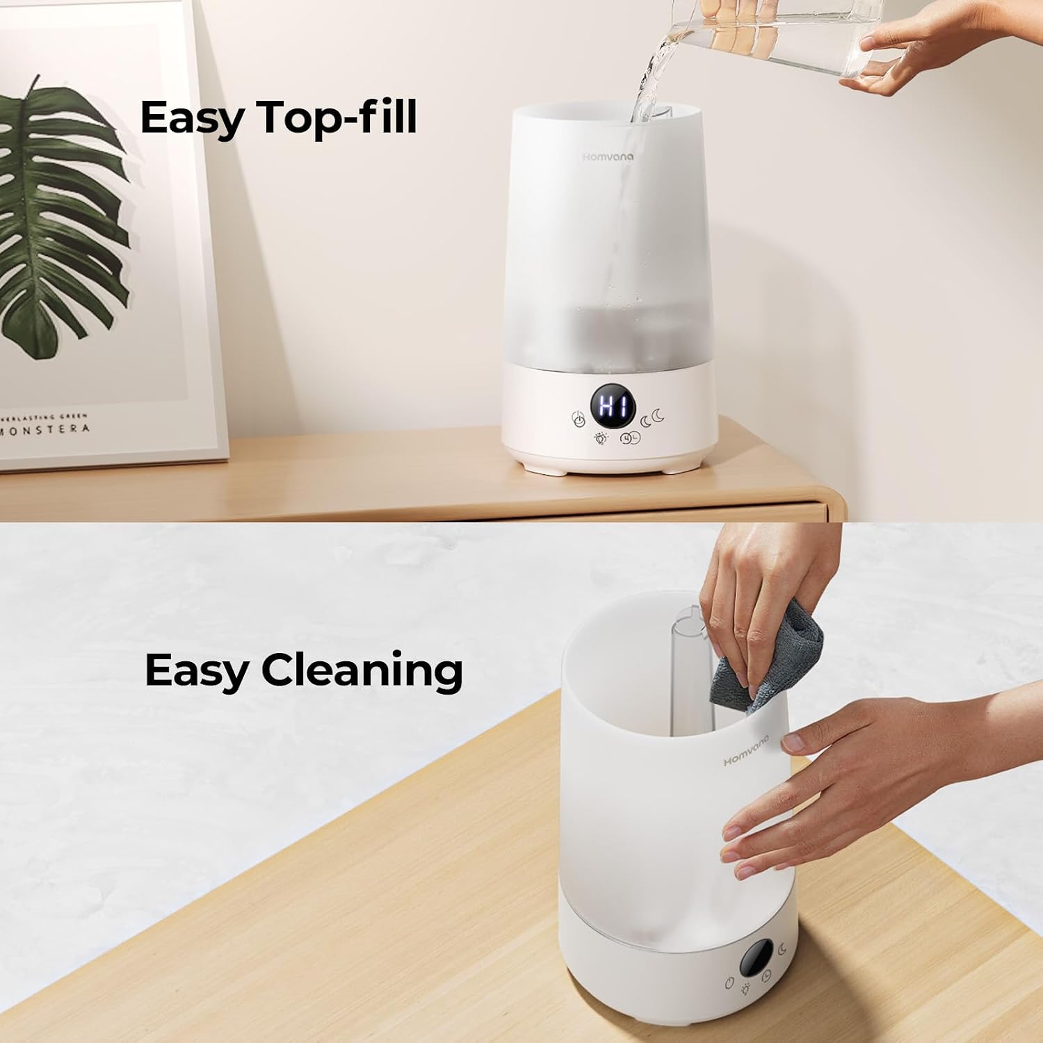 3.6L Cool Mist Humidifiers for Bedroom, Large Room, Home, Whole House, Office, Living Room, 34H Top Fill Easy to