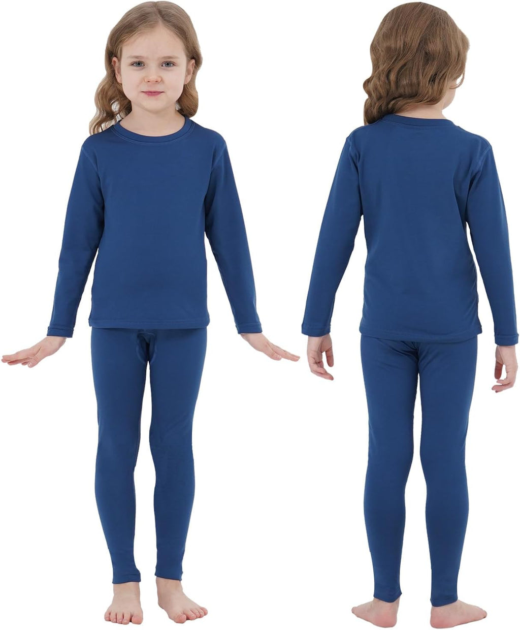 Girls Thermal Underwear Set Ultra Soft Long Underwear for Kids Fleece Lined Winter Warm Base Layer Kids Long Johns Set