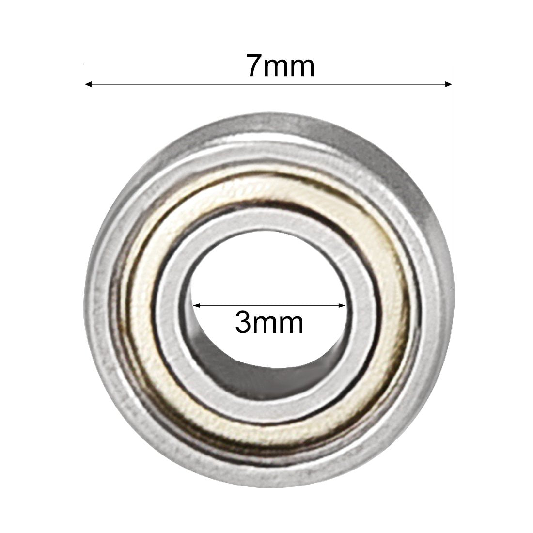 uxcell 683ZZ Ball Bearing 3mm x 7mm x 3mm Double Shielded Deep Groove Bearings, Carbon Steel 20pcs