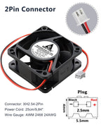 GDSTIME 60mm x 60mm x 25mm 12V 2Pin Dual Ball Brushless DC Cooling Fan 2Pcs
