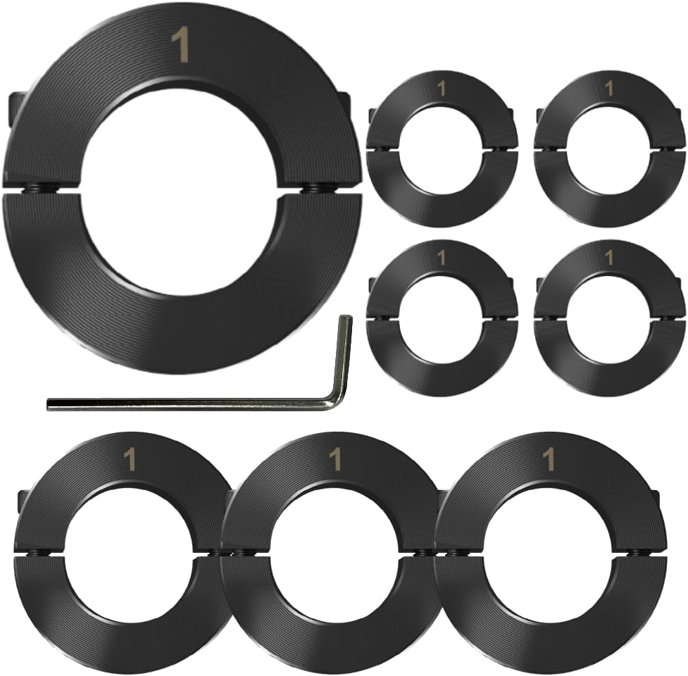 Bore 1'' Shaft Collar Carbon Steel Material Double Split Set Screw Suitable for Machinery and Industrial Use (8, 1'')