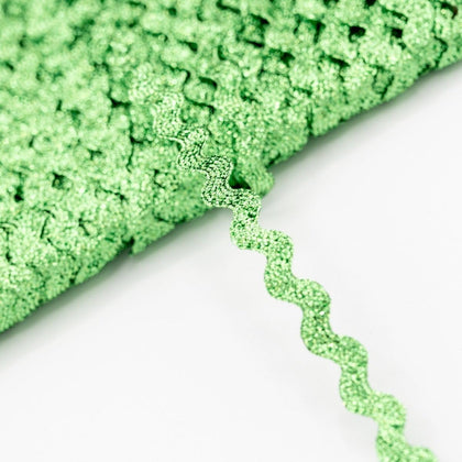 Dazzling 1/4" Metallic Lime Baby Rick Rack Trim for Vibrant Accents (36, 109 or 218 Yards) | 36 Yards