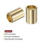 HARFINGTON 2pcs Sleeve Bearings 1/2" Bore 11/16" OD 1" Length Wrapped Oilless Bushing Brass Alloy for Transmission Conveyor System