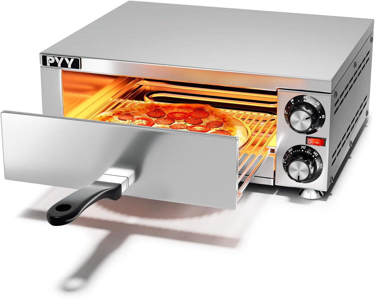 Pizza Oven Indoor Electric Countertop Commercial Pizza maker with Crumb Tray Stainless Steel Pizza Cooker Machine for
