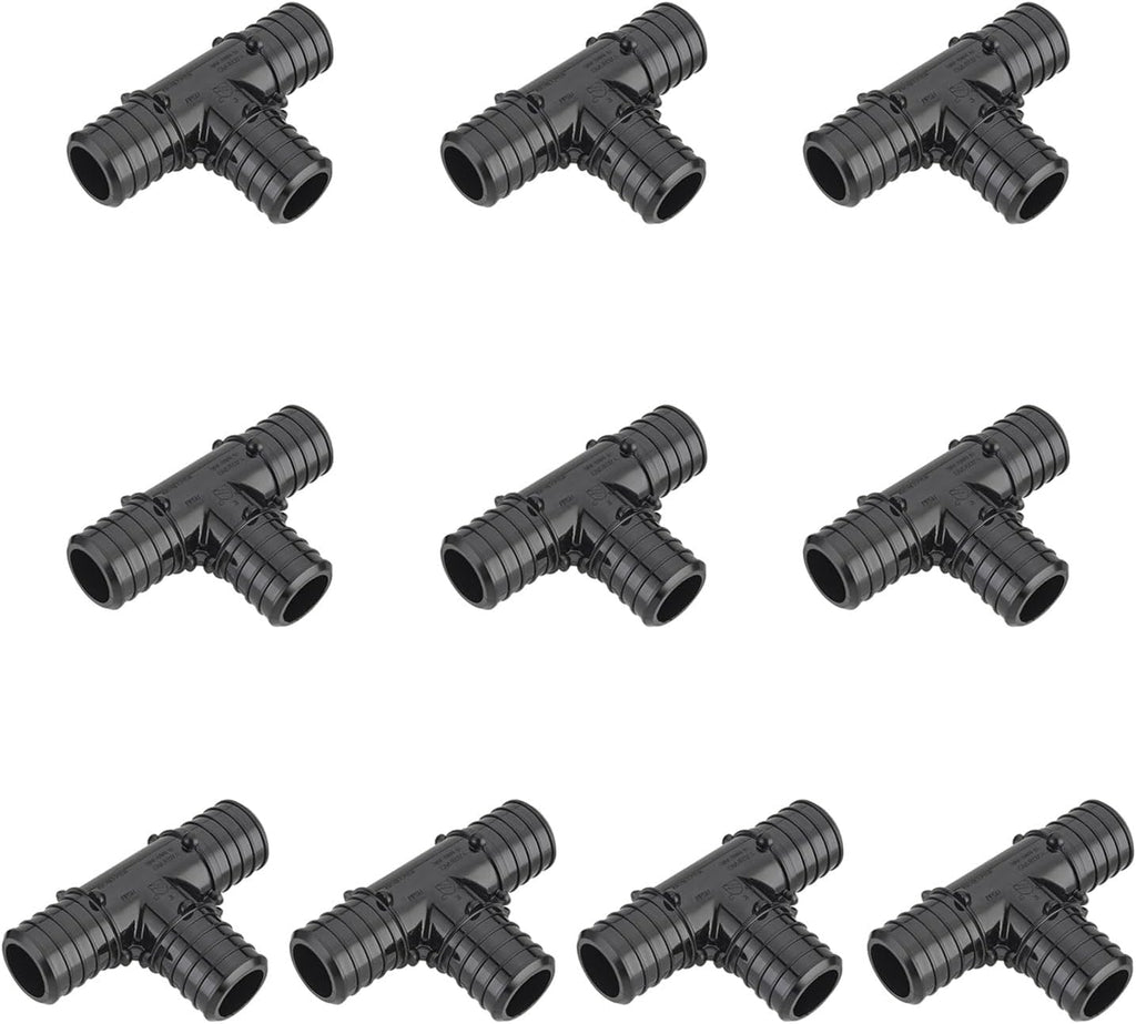 10Pcs EFIELD Poly PPSU PEX Crimp Fitting 1" X 1" X 1" Tee(PPSU1807075-10)