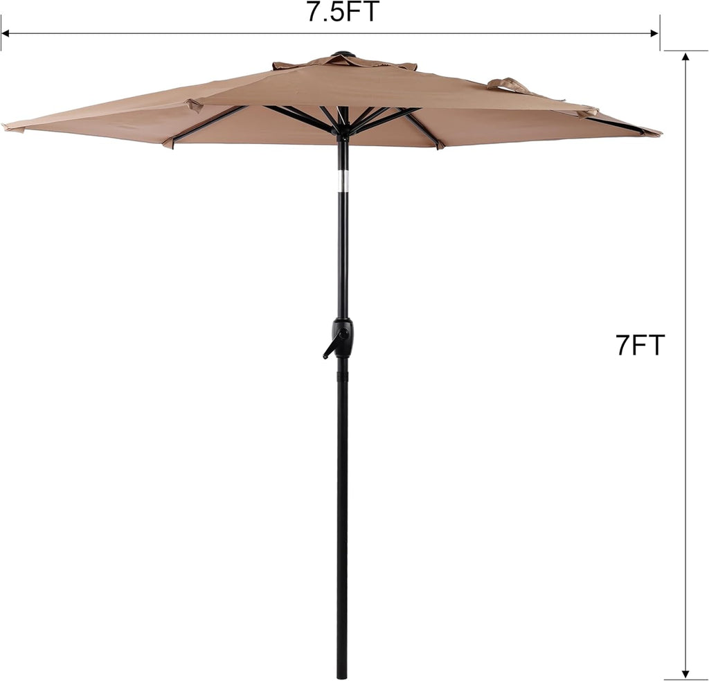10ft Patio Umbrella with Push Button Tilt & Crank, Heavy Duty Outdoor Market Sun Shade, Vented Canopy, Sturdy Frame