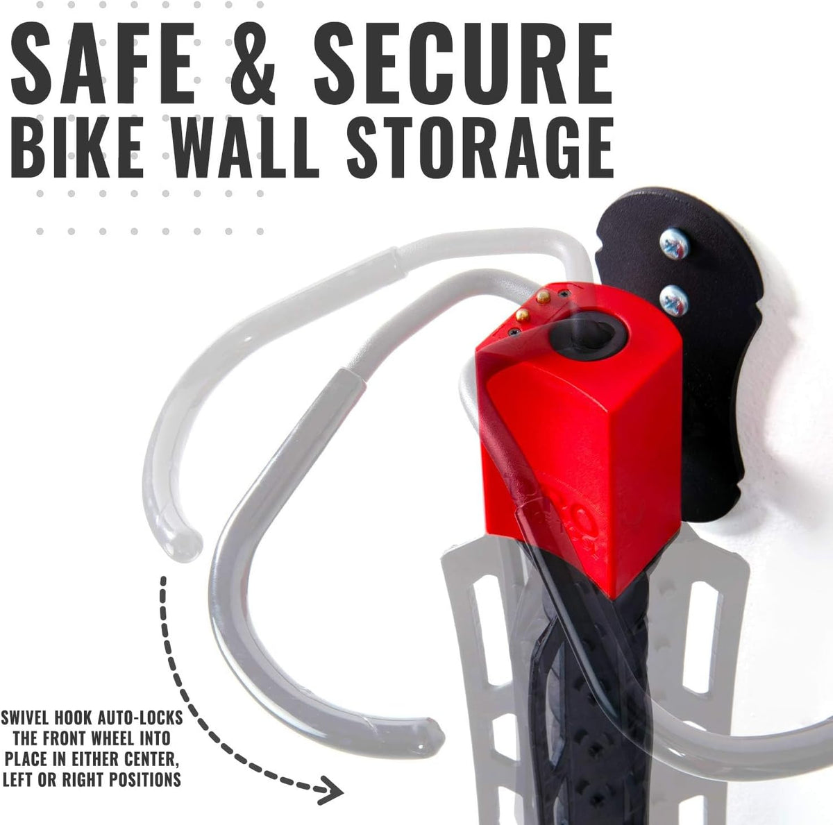 Swivel Bike Rack - 2 Pack Indoor Wall Mount for Bicycles in Home and Garage - Vertical Hanging Rack for Space-Saving
