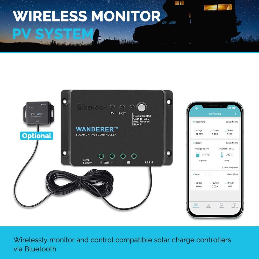 Wanderer Li 30A PWM Solar Charge Controller 12V for Solar Panels
