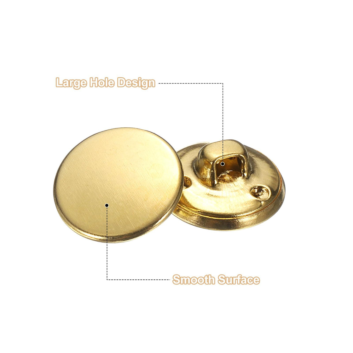 Metal Antiqued Button 15mm 10pcs, Gold