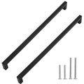 2 Pack 15 Inch Matte Black Cabinet Pulls, Square Drawer Handles