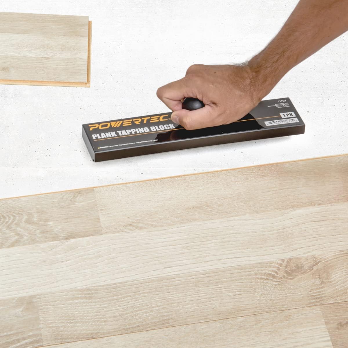 11-3/4" Plank Tapping Block with Ergonomic Ball Handle - High-Density Polyethylene Flooring Tool for LVP, LVT