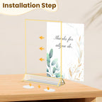 5X7 Acrylic Sign Holder Double-Sided Gold Frames,6 PCS