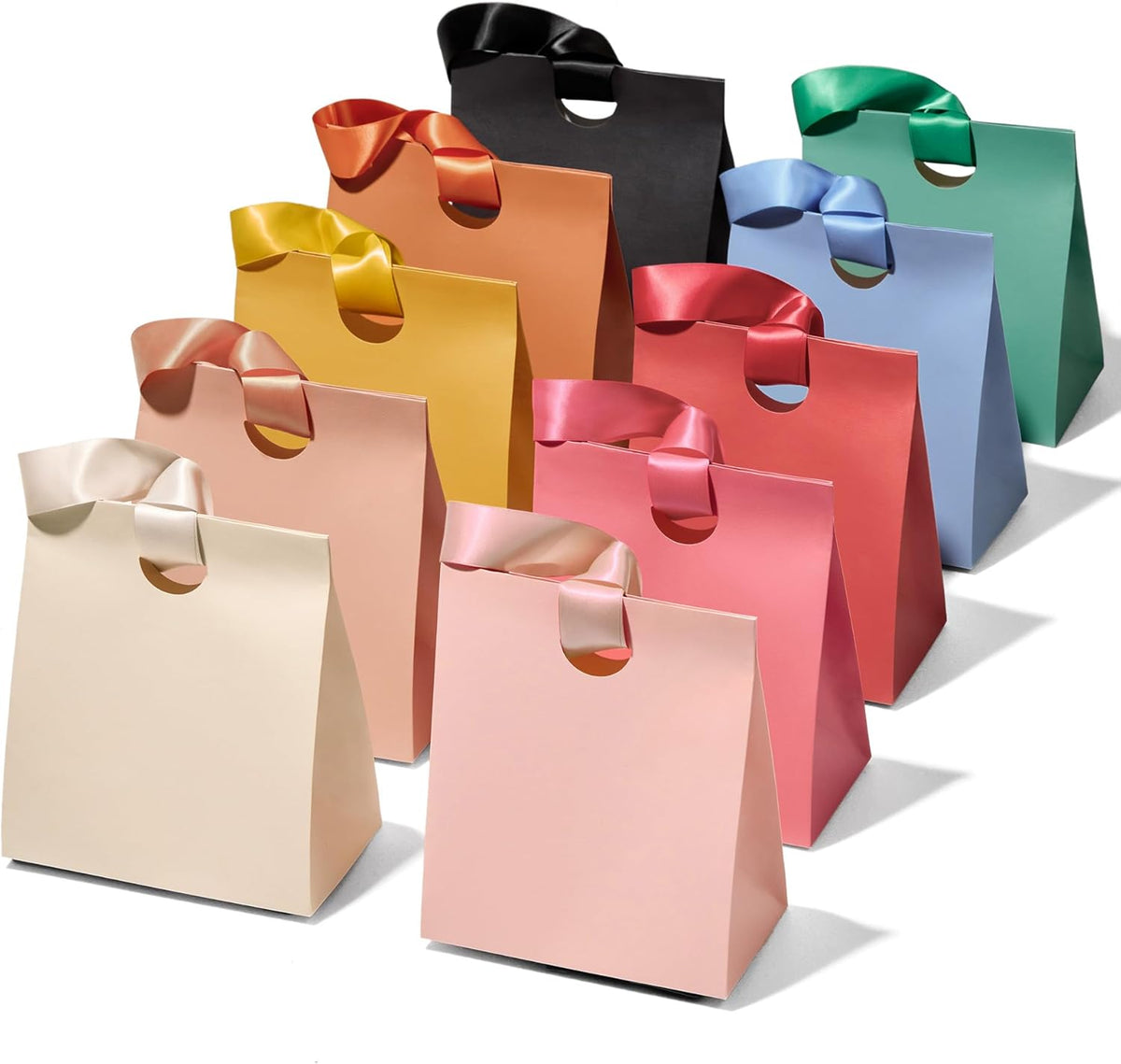 Paper Gift Bags With Ribbon Handles Small Assorted Bulk Pack