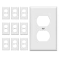 ENERLITES 10 Pack Outlet Covers Wall Plate for Duplex Receptacle, White