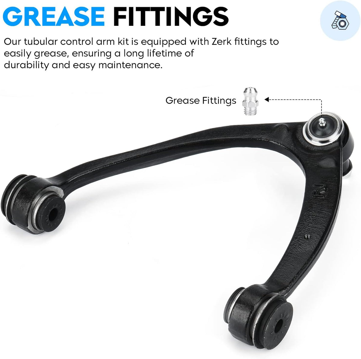 Front Upper Control Arms w/Ball Joints (Only Forged Steel) for Escalade 07-14, Chevy Avalanche Silverado Suburban Tahoe GMC Sierra Yukon | Suspension Kit Replaces K80669 K80670