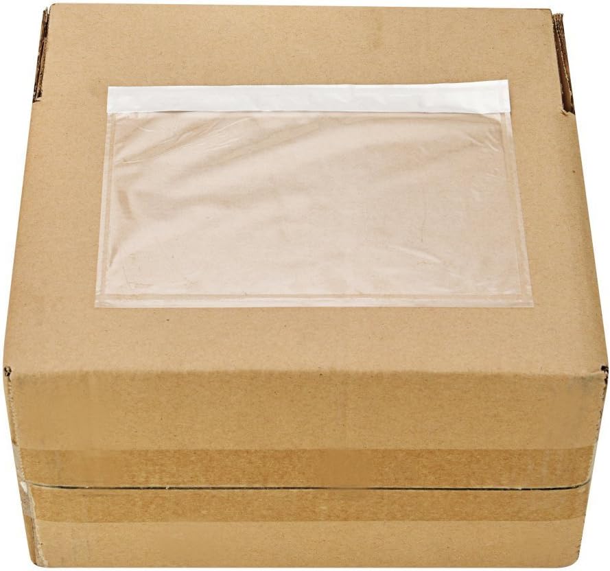 7.5" x 5.5" Clear Adhesive Top Loading Packing List/Shipping Label Envelopes Pouches (1000 Pack)