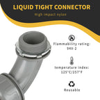 HDHAODA Conduit Connectors, 2 Inch, 90-Degree, Grey, 5-Pack