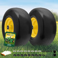 (2 Pack) 13x6.50-6 Flat Free Front Tire and Wheel,13x6.5-6 Lawn Mower Tires, Solid Tractor Turf Tire,5.5"-8" Centered