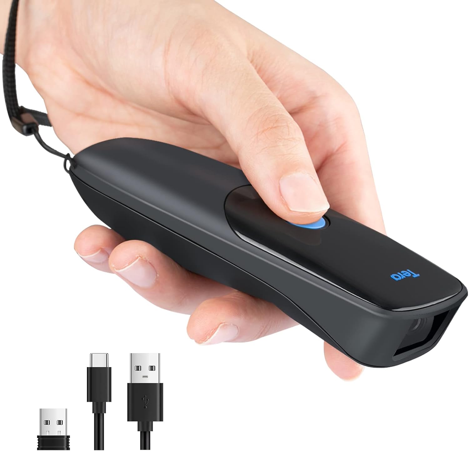 Barcode Scanner 2D Portable Wireless: BT 2.4G USB Pocket Reader, 1300 | 640*480 CMOS Global, 2.5oz Lightweight, 1D 2D