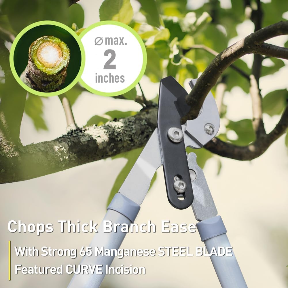 Garden Loppers Pruning Shears, Updated 3PCS Hedge Clippers Combo Set, Branch Cutter with Compound Action, Chops Thick