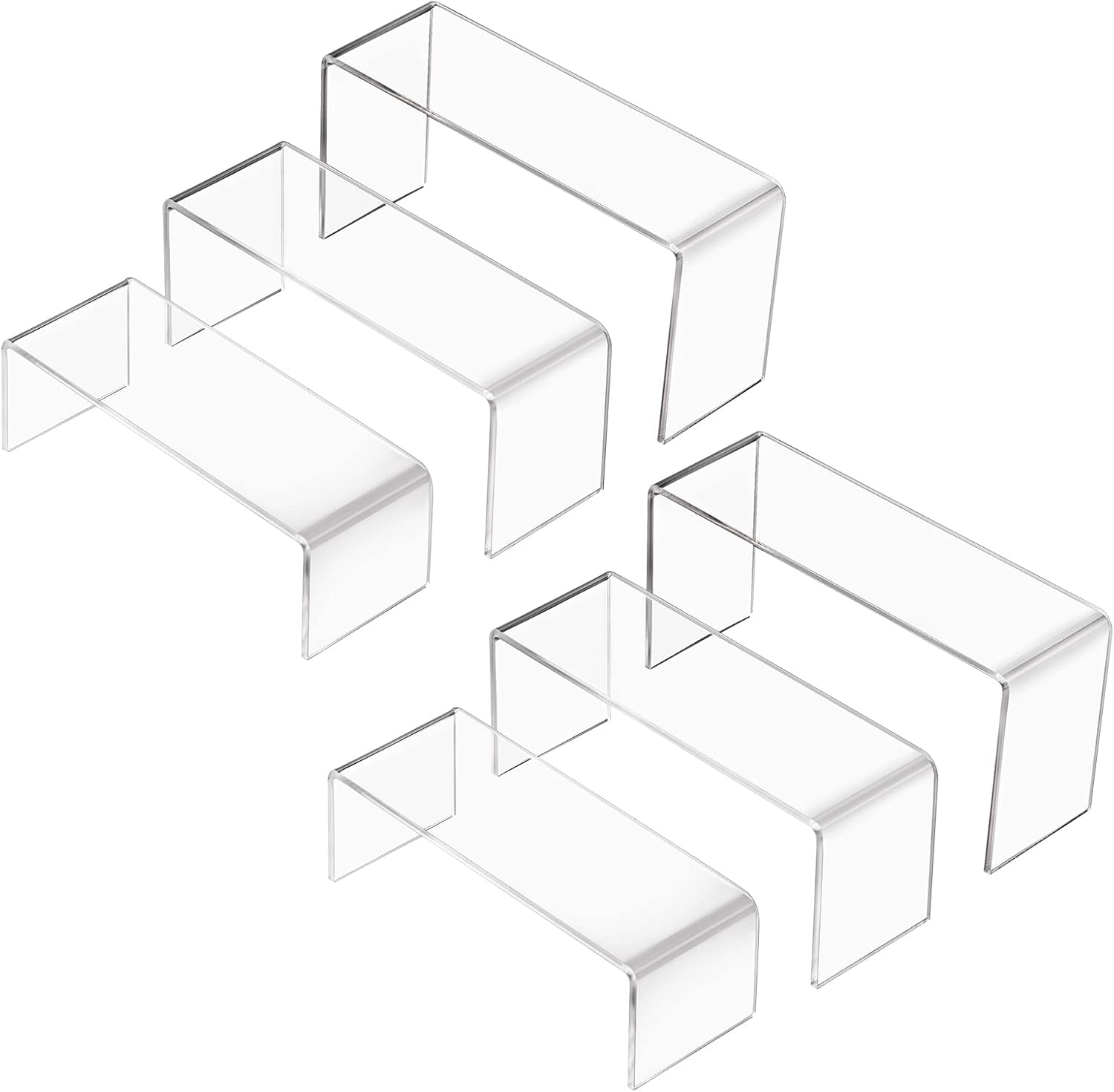 Acrylic Display Stand Riser Clear Small Acrylic Decorator Stand Shelf for Figures Pops, Jewelry, Cupcake, Dessert - 2
