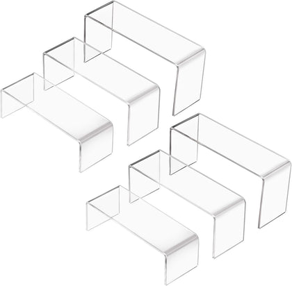 Acrylic Display Stand Riser Clear Small Acrylic Decorator Stand Shelf for Figures Pops, Jewelry, Cupcake, Dessert - 2