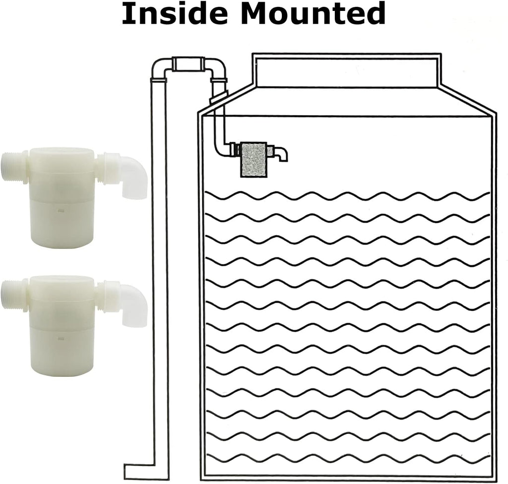 Water Float Valve, Water Level Control Water Tank Traditional Float Valve Upgrade 2 PCS(3/4", side inlet)