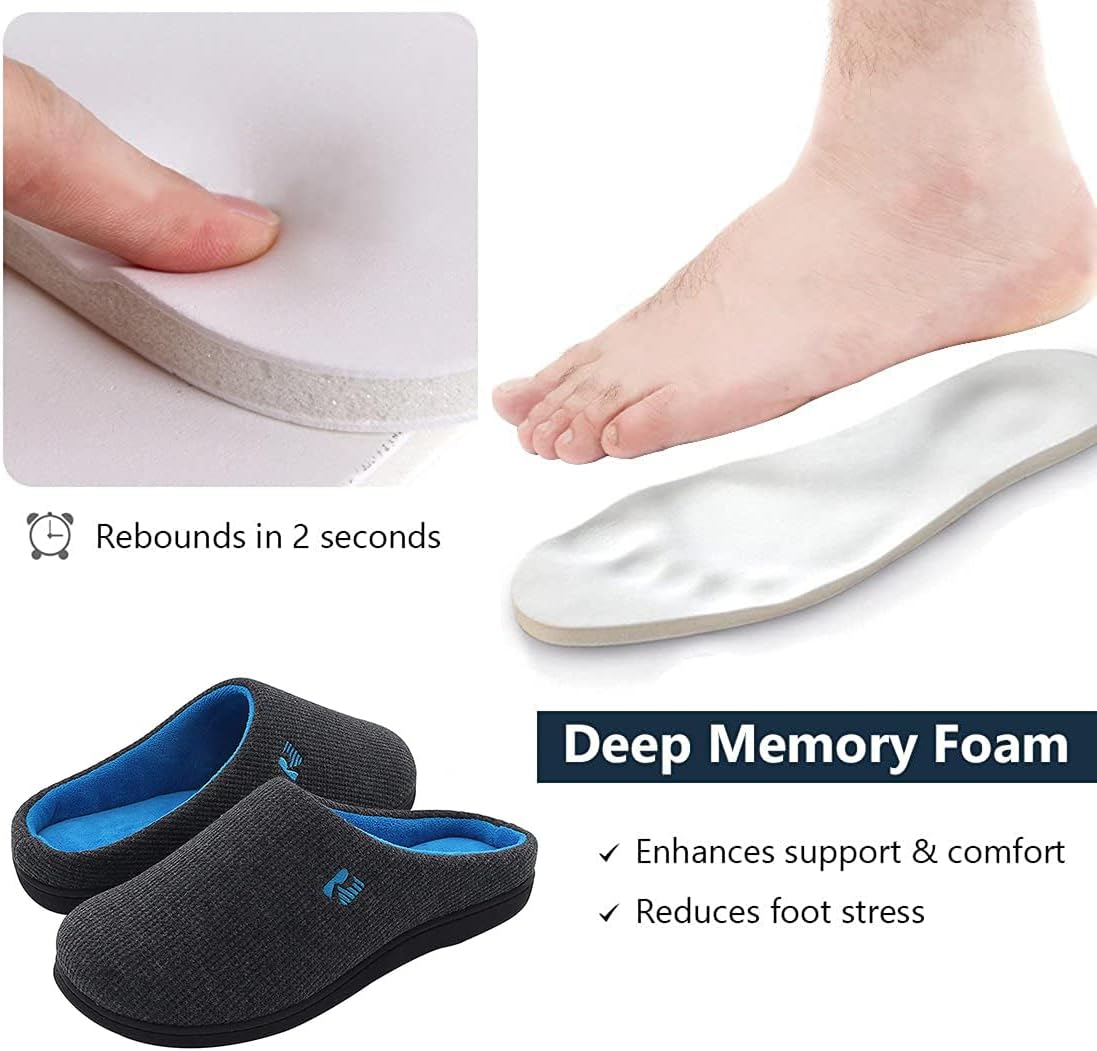 Men's Original Two-Tone Memory Foam Slipper | Slip-on, Indoor/Outdoor, House Use, Non-Slip, Machine Washable