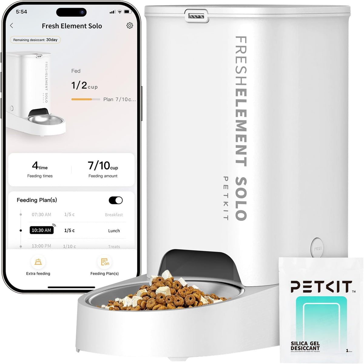 Automatic Cat Feeder, 2.4G WiFi Automatic Dog Feeder, App Control Pet Food Dispenser with Triple Fresh-Lock System