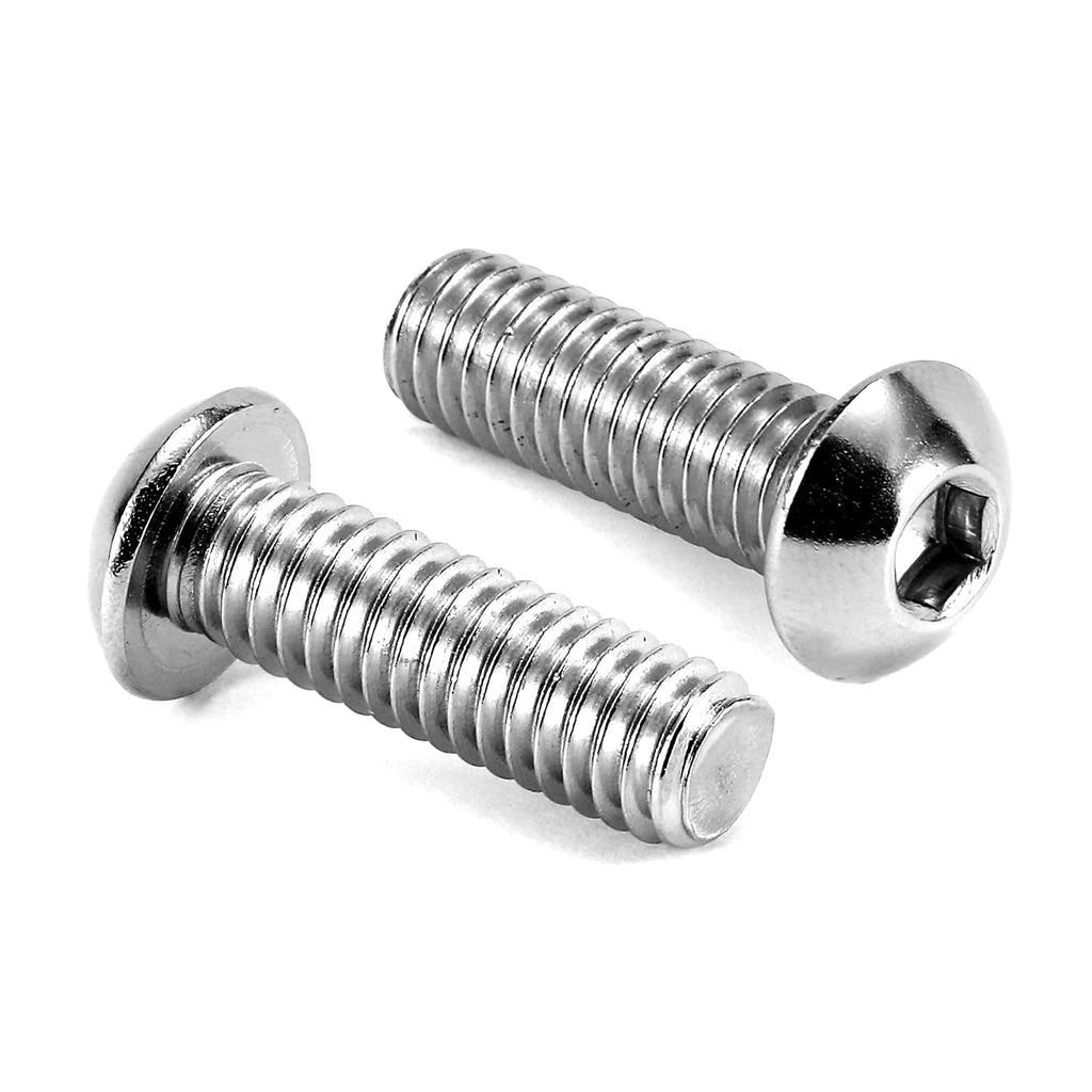 3/8-16 x 1 Button Head Socket Cap Bolts Screws, 20Pcs 304 Stainless Steel 18-8, Allen Hex Drive, Bright Finish by SG TZH(with Hex Spanner)