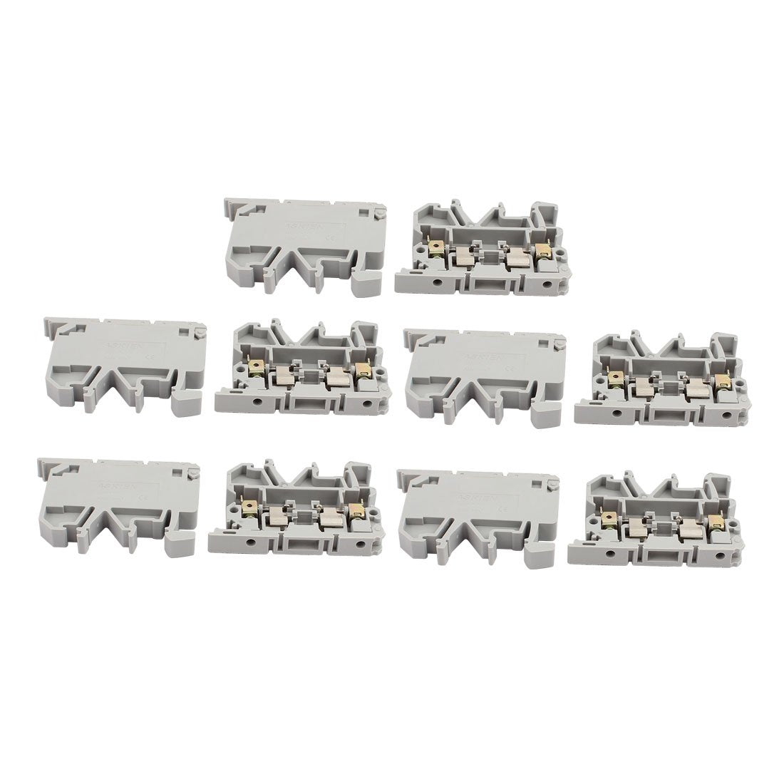 uxcell 10Pcs ASK1EN DIN Rail Mount Fuse Holder Terminal Block 500V 4mm2 Cable Gray