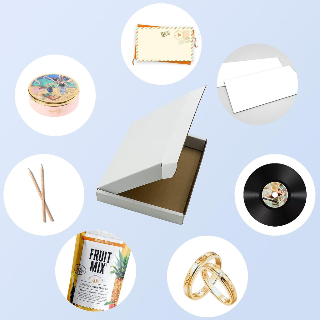 6x5x1 inch White Shipping Boxes 50 Pack, Small Corrugated Cardboard Mailers