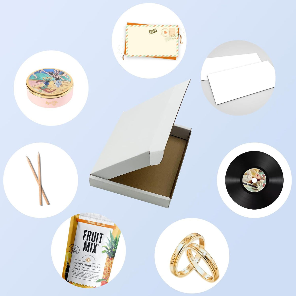 6x5x1 inch White Shipping Boxes 50 Pack, Small Corrugated Cardboard Mailers