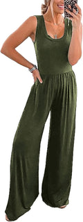 Women's Sleeveless Wide Leg One Piece Jumpsuits