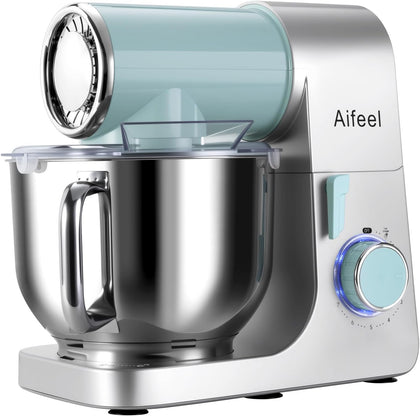 Stand Mixer,6.5QT Electric Mixer,700W DC Motor with Low Noise Green-Silver | Kitchen Mixer with Dough Hook,Flat