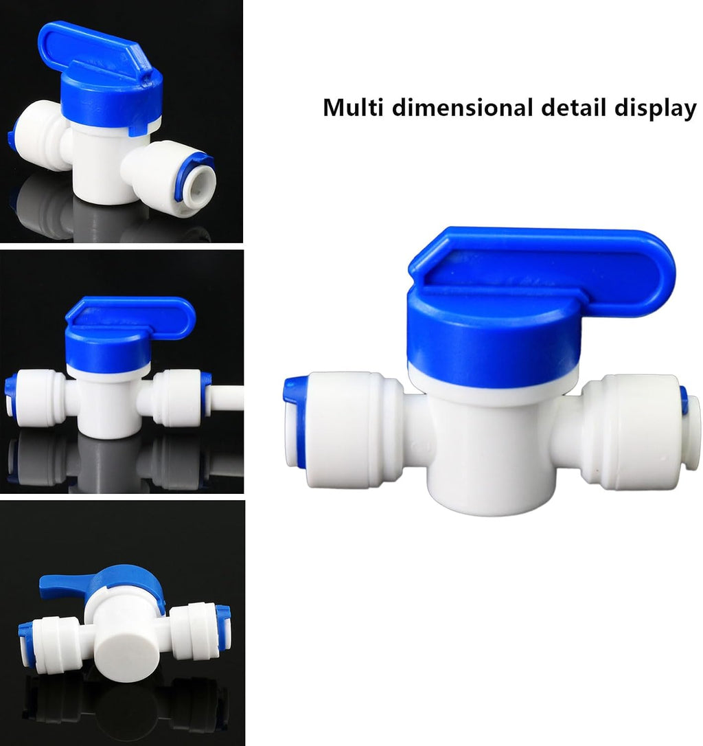 1/4" Push-Fit Globe Valve for RO Water Purifier, 5 Pcs