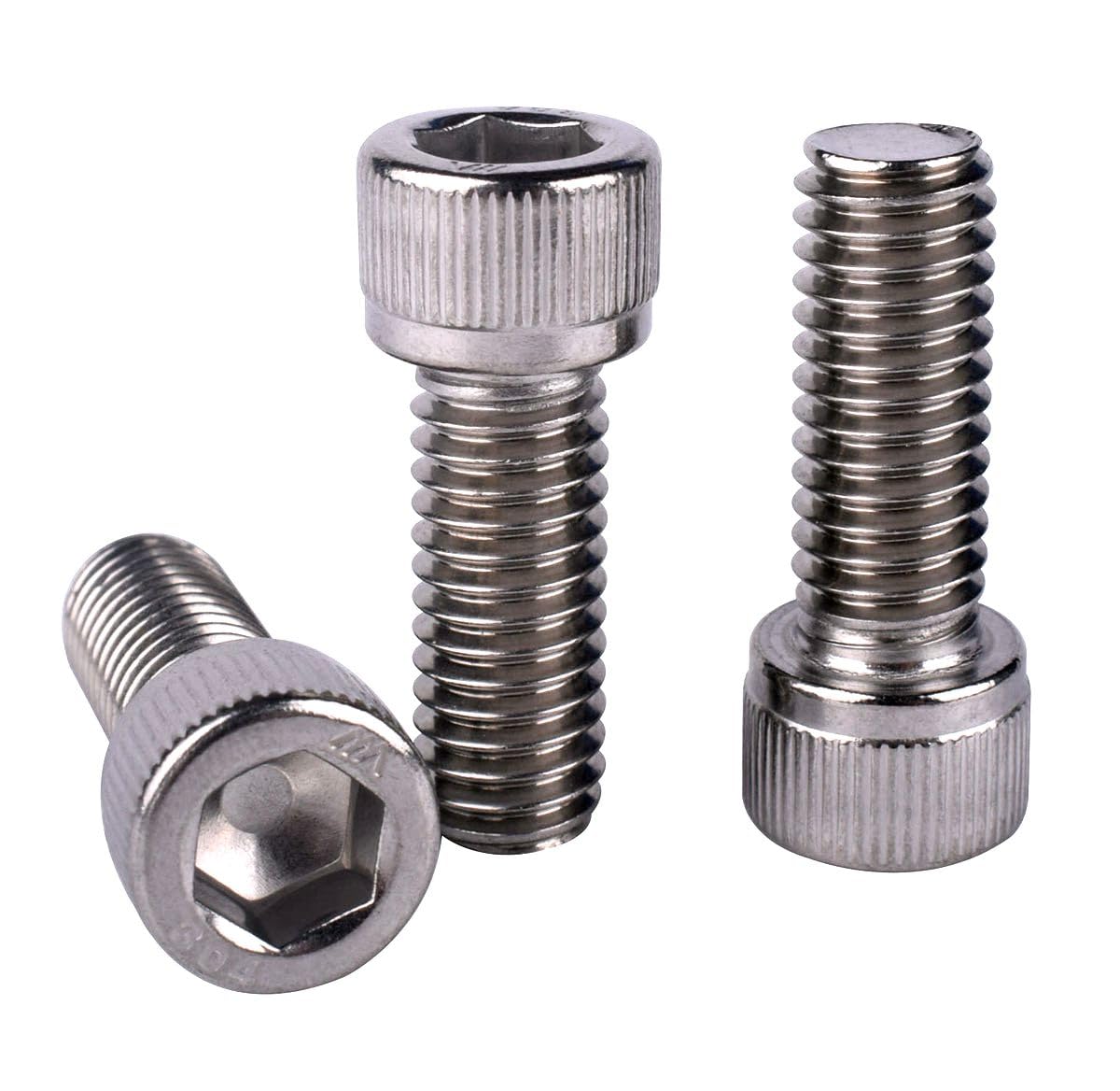 1/4-20 x 1 Allen Hex Socket Head Screw Bolt, 304 Stainless Steel 18-8, UNC Machine Full Thread, Pack of 20