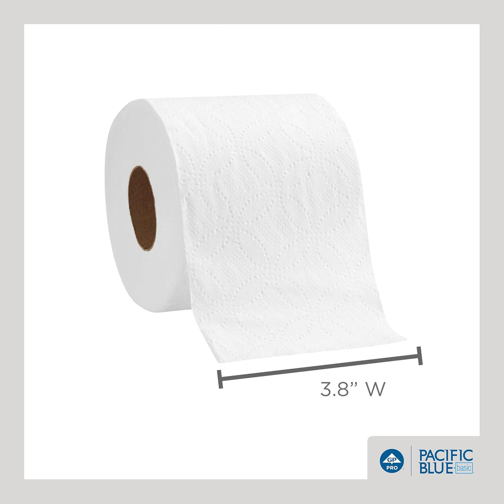 Pacific Blue Basic 2-Ply Embossed Toilet Paper,19880/01, 550 Sheets Per Roll, 80 Rolls Per Case