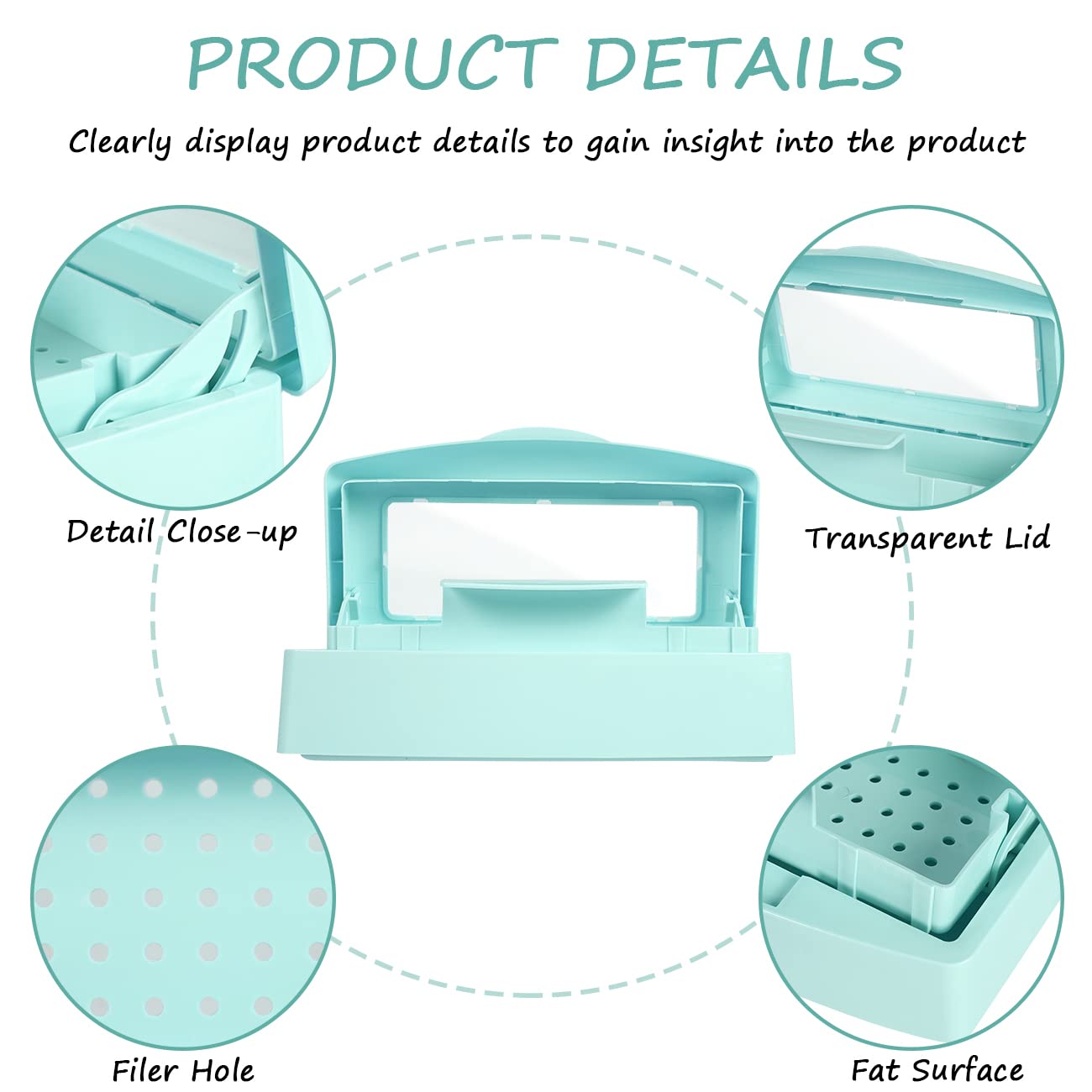 Barbicide Disinfectant Box Nail Art Tools Sanitizing Tray Disinfectant Container Nail Tool Sterilizer Box Plastic