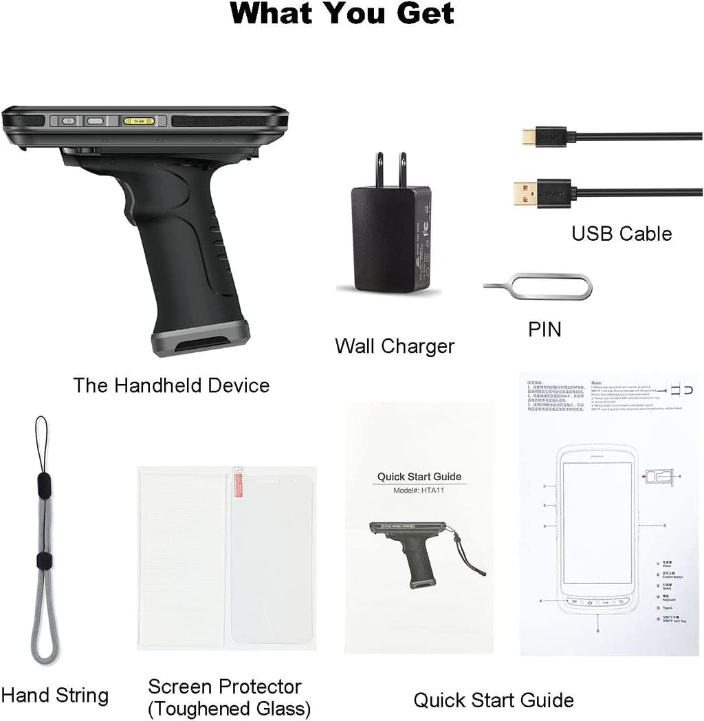Android 11 Handheld Data Terminal with 1D & 2D QR PDF17 Barcode Scanner GPS 4G Wi-Fi GMS Data Collector,4G+64G