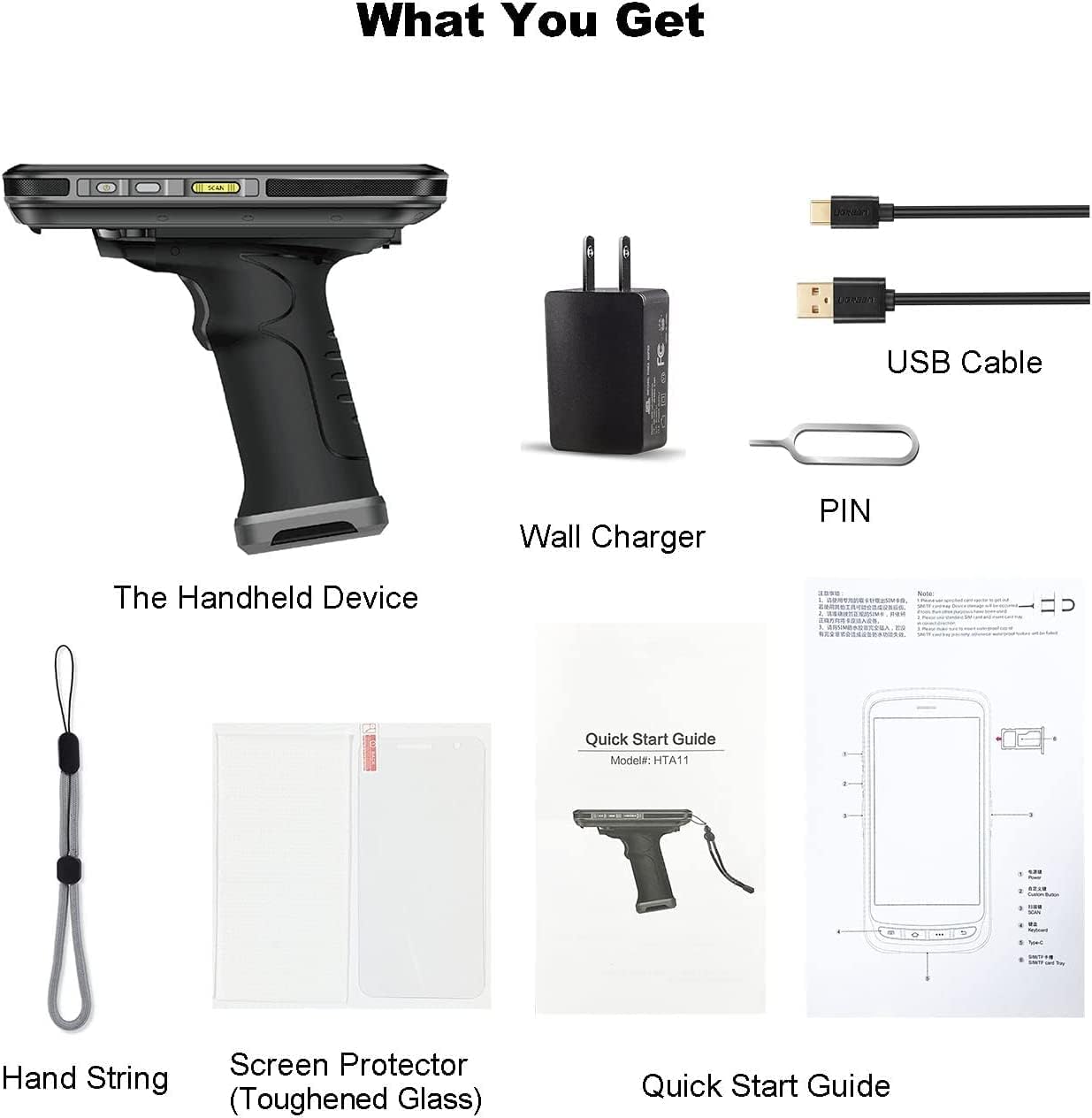 Android 11 Handheld Data Terminal with 1D & 2D QR PDF17 Barcode Scanner GPS 4G Wi-Fi GMS Data Collector,4G+64G