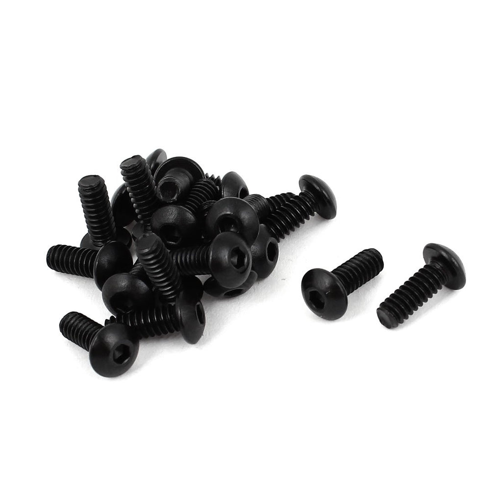 uxcell #6-32 x 3/8" UNC Alloy Steel Hex Socket Button Head Screws Black 20Pcs