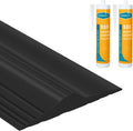 20Ft/6.1M Universal Garage Threshold Seal Strip with 300ml Black Adhesives, Garage Door Bottom Weatherproof Strip