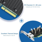 H!Fiber 10Gb PCI-E Network Card NIC, Dual RJ45 Copper Ports, Compare to Intel X540-T2, with Intel X540-BT2 Chip, PCIe X8, 10Gbase-T Ethernet LAN Adapter Support Windows Server/Windows/Linux/VMware ESX