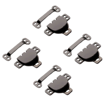 Dark Nickel Hook and Eye Closures Sew on Metal Pants Set of 4