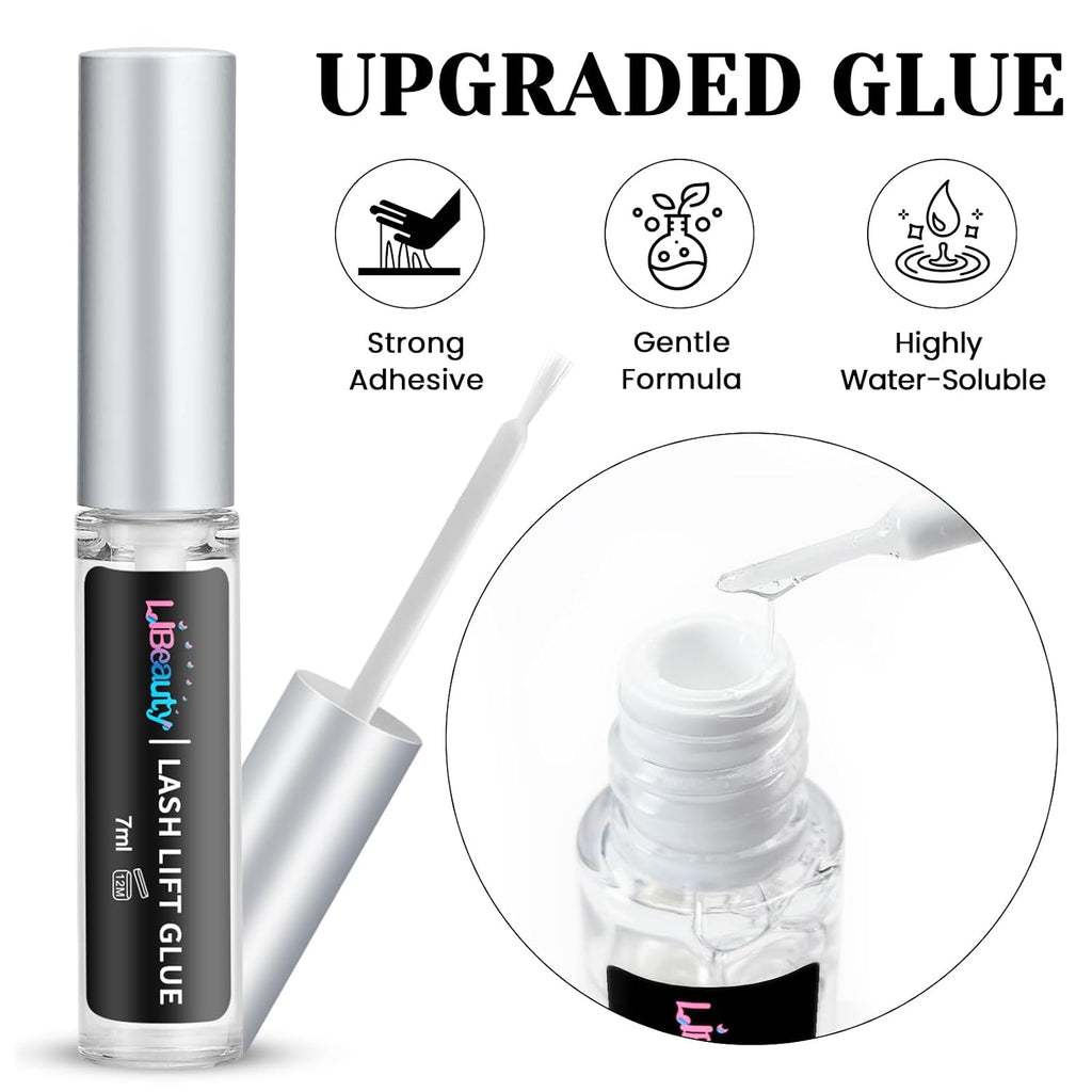 Lash Lift and Color Kit Black, 4-in-1 Eyelash Perm and Brow Lamination Set with 15ml Large Volume Black Cream, DIY