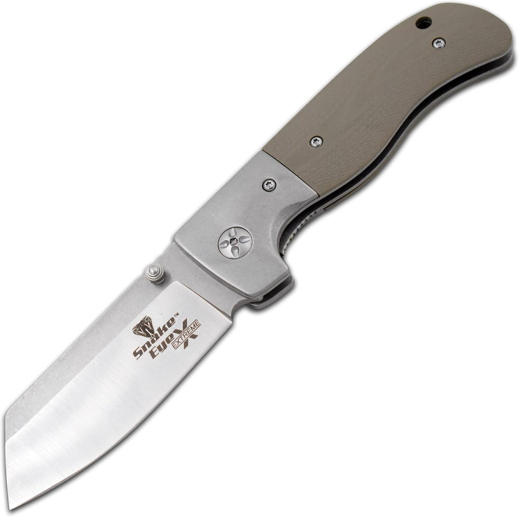 Snake Eye Extreme Collection Heavy Duty 2 Tone Durable Folding Knife - Smooth One Hand Opening Ball Bearing Pivot (1206)