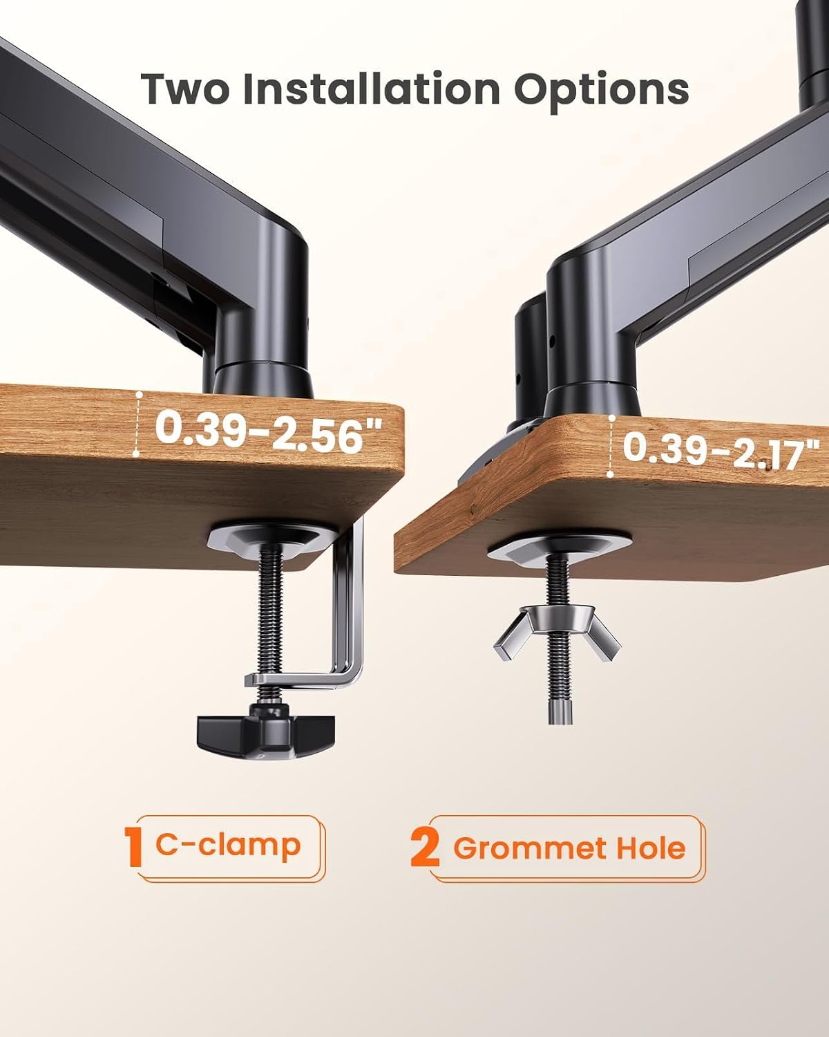 Dual Monitor Stand up to 33 inches Screen, Load-Bearing Max 22 lbs Each Arm, Adjustable Dual Monitor Mount, Sturdy